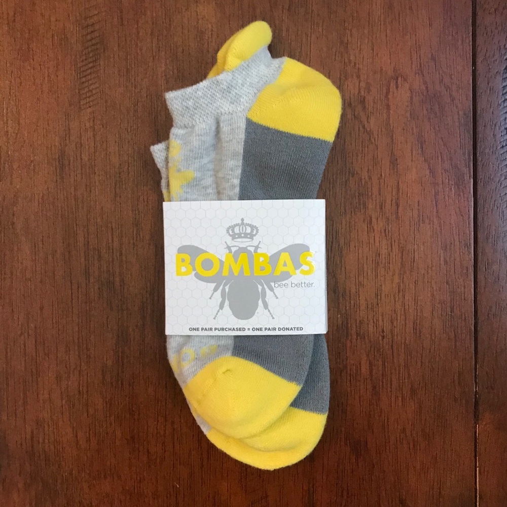 Bombas women’s original ankle socks (grey/yellow)